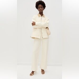 Chic Cream Wide Leg Jeans for Women